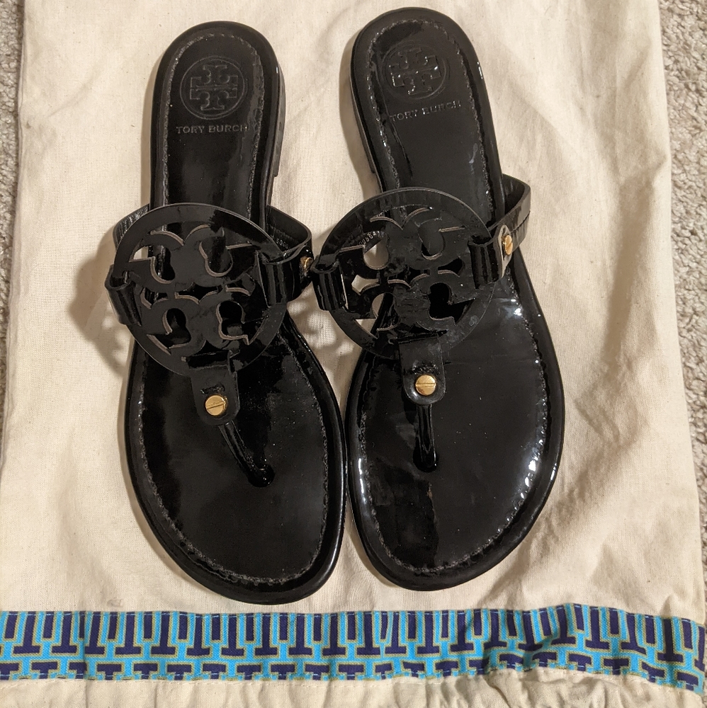 Tory Burch Miller Sandal Black Patent